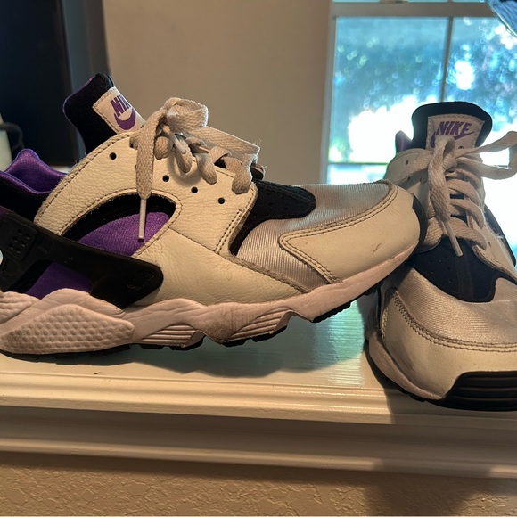 Nike Other - Nike Air Huarache - white, hyper grape, black